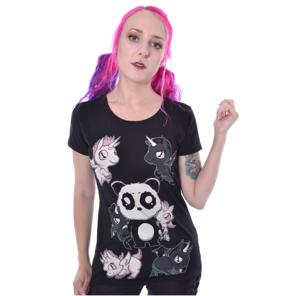 Killer Panda - KILLER UNICORNS T-shirt Femme - Noir